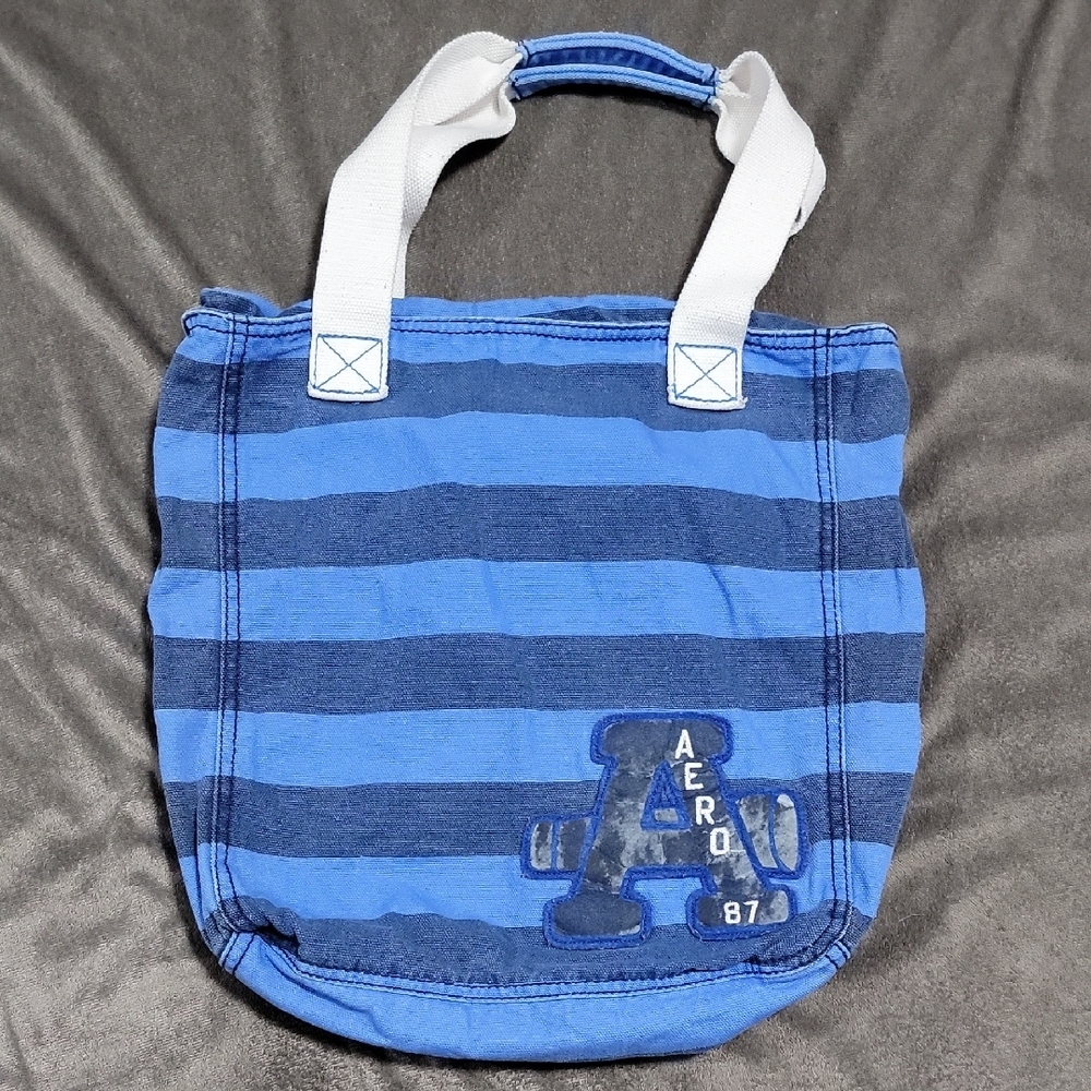 Blue Striped Tote Bag